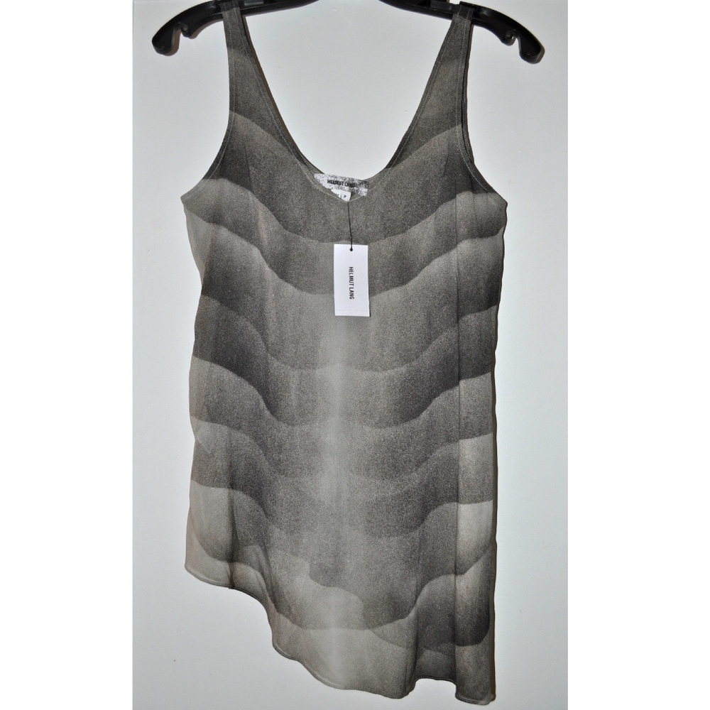 HELMUT LANG Printed Silk Chiffon Asymmetric Tank